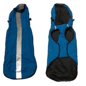 Dog Raincoat With Reflector Size Medium Blue